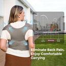 Momcozy Baby Wrap Carrier - Easy to Wear Infant Carrier Slings, Lightweight Hands Free Baby Sling, Adjustable Baby Carriers for Newborn to Toddler 8-35 lbs, Baby Wraps Carrier, Brown by TinyTreasures Baby Boutique