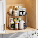 LAMU 2 Pack 2 Tier Lazy Susan Turntable Organizer 10.6'' Rotating Spice Rack Organization for Cabinet, Kitchen, Pantry, Countertop, Bathroom, Vanity, Medicine Cabinet Organizer, Grey by CozyNest Decor