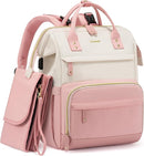 LOVEVOOK Diaper Bag Backpack, Baby Bag with Changing Station, Large Diaper Backpack for Moms Dads, Waterproof Leather Accents Baby Boy and Girl Bag for Travel Baby Essentials, Pink-Beige by TinyTreasures Baby Boutique
