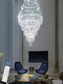 Flashing God 40''X90 High Ceiling Chandelier Crystal Raindrop Gold Chandeliers Staircase Large Chandelier Villa Entrance Foyer Pendant Light Foyer High Ceiling Light 15 GU10 Bulb Dimming by CozyNest Decor