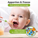 KeaBabies Silicone Food Freezer Trays with Lid, 2oz x 10 Pods Baby Food Storage Containers, Easy Puree Meal Prep, Breast Milk Silicone Freezer Molds, Dishwasher, Microwave Safe, BPA-Free (Misty Blue) by TinyTreasures Baby Boutique