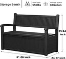 DRATO 75 Gallon Storage Bench Deck Box Outdoor Indoor,Lockable Durable All-Weather Seating with Hidden Storage,Deck Storage for Garden, Pool, Patio,Black by CozyNest Decor