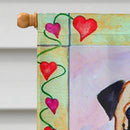 Pug Valentine's Hearts Flag Canvas House Size