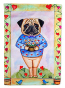 Pug Valentine's Hearts Flag Canvas House Size