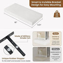 fuqing Floating Shelves for Wall, Bathroom Shelf Wall Mounted for Storage, Shelves with Invisible Bracket for Bedroom, Kitchen, Living Room, Farmhouse Small Book Shelf, 16 Inch Set of 2, White by CozyNest Decor