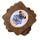 Pug Valentine's Hearts Foam Coaster  7132FC