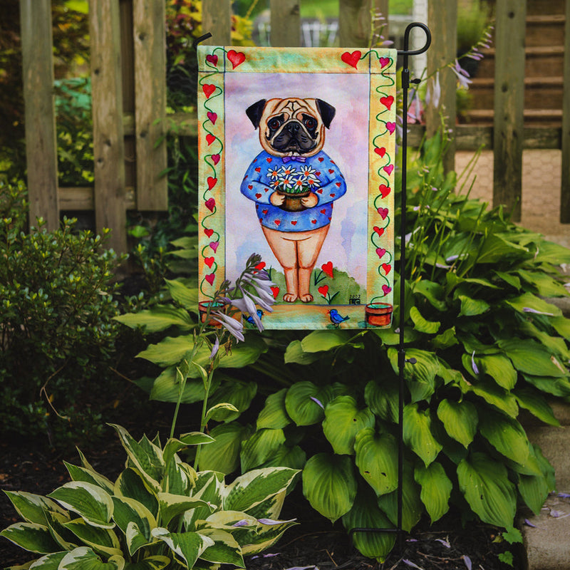 Pug Valentine's Hearts Valentine's Hearts Garden Flag – Decorative Outdoor Yard Flag