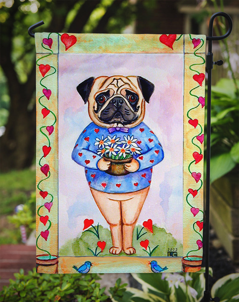 Pug Valentine's Hearts Valentine's Hearts Garden Flag – Decorative Outdoor Yard Flag