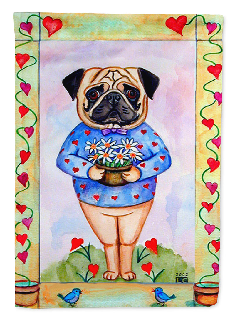Pug Valentine's Hearts Valentine's Hearts Garden Flag – Decorative Outdoor Yard Flag
