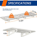 2-Pack 1.5x3FT Garage Shelving 17.7-inch-by-35.8-inch Wall Shelf Garage Storage Rack Wall Mounted Floating Shelves,White by GreenHaven Gardens