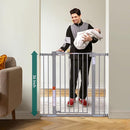 BABELIO 36-Inch Tall Baby Gate, 26-40" Wide Auto-Close Pet Gate, Easy Install and No-Drilling, Pressure Mounted with Wall Protectors and Extension Kits, Gray by TinyTreasures Baby Boutique