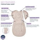 Nested Bean Air 6-in-1 Adaptable Baby Sleep Sack - Unweighted - Comfort & Safety for Natural Sleep, Preferred Arm Position Reduces Startle Reflex, Better for Baby, NB (7-13lbs) Sand by TinyTreasures Baby Boutique