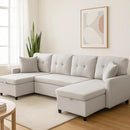 Pull Out Couch, Oversized Sleeper Sofa Couch, Sectional Sleeper Sofa Bed for Living Room Bedroom Lounge (Beige, 110 Inch) by CozyNest Decor