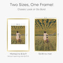 Homeforia 12x18 Picture Frame Gold, High End Metal 12x18 Poster Frames with Mat 8.5x11 Photo, 12 x 18 Gold Frame Matted to 8.5 by 11 Print, 18x12 Thin Hanging Frame, Tempered Glass, Wall Kit, Set of 1 by CozyNest Decor