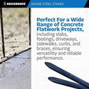 Sandbaggy Round Steel Concrete Form Stakes with Nail Holes - Rust Resistant Coating - Removable, Reusable (5, 3/4 in X 18 in) by CozyNest Decor