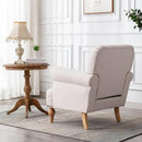 chairus Linen Accent Chair for Living Room Set of 2 Upholstered Mid Century Modern Single Sofa Chair with Solid Wood Legs Comfy Reading Chair Armchair for Bedroom/Office Room/Recption/Lounge, Cream by CozyNest Decor