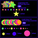 108feet UV Round Dot Star Kit Neon Paper Garland Glow in The Dark Party Favors Streamers Banner for Black Party Supplies UV Reactive Circle Dot Star Garland Wedding Birthday Glow Party Supplies… by TinyTreasures Baby Boutique