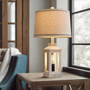 23.75" Retro Farmhouse USB C+A Ports Table Lamp Set of 2 with 3 Way Dimmable Touch Control White Nightlight Vintage Modern Lamp for Living Room Bedroom with 2 Light Sources by CozyNest Decor
