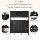 Ball & Cast Tipping Bucket 3-Tier Shoe Cabinet with 6 Flip Drawers and Storage Shelf,Entryway Hall Tree with Tempered Glass Doors and 4 Hooks,for Hallway,Mudroom,Living Room,Black by CozyNest Decor