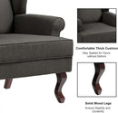 Accent Chair, High Back Upholstered Armchair with High Resilience Sponge & Wood Legs, Mid-Century Modern Comfy Single Sofa Reading Chairs for Living Room, Bedroom (Dark Grey, Set of 1) by CozyNest Decor