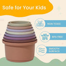 Stacking Cups Baby Toy Educational Cup Stacking Set 8-Pc Stackable Cups with Number Rainbow Nesting Cups for Babies 6-12 Months Stacking Cups for Toddlers 1-3 Perfect for Indoor/Outdoor by TinyTreasures Baby Boutique