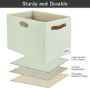 3-Pack Foldable Fabric Storage Bins with Durable PU & Metal Handles, Collapsible Storage Baskets for Shelves, Home Storage, Closet Organizers, Living Room(17"x11.8"x11.8", Sage Green) by CozyNest Decor