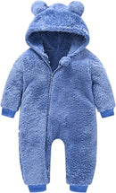 Baby Fleece Jumpsuits Infant Bear Ear Snowsuit Newborn Hooded Romper Warm Coat by TinyTreasures Baby Boutique