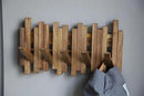 Natural Wood Wall Mounted Piano Coat Rack| Coat Rack Wall Mount| Flip Down Wall Hook Rack 5 Hooks| Entryway Wall Art Hook,Made of Acacia Wood (Wood Wax Oil staining Light Brown). by CozyNest Decor