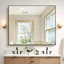 40x48inch Black Bathroom Mirror, Black Rectangle Mirror with Frame, Large Rectangular Wall Mirrors for Bathroom, Living Room, Hair Salon, Big Farmhouse Mirror Hang Horizontal/Vertical by CozyNest Decor