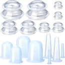 16 Pcs Silicone Cupping Therapy Set Anti Cellulite Cup Vacuum Suction Massage Cup Silicone Cupping Therapy Set for Cellulite Reduction Myofascial Release Massage Therapist Home Use (Clear) by CozyNest Decor