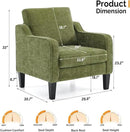 VINGLI Accent Chairs Set of 2 Living Room Chairs Olive Green Reading Chair for Bedroom Scooped Arm Chair Mid Century Modern Accent Chairs Upholstered Comfy Chair for Apartment, Waiting Room by CozyNest Decor