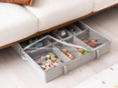 StorageWorks Under Bed Shoe Storage Organizer, Underbed Shoes Container with Adjustable Dividers, Shoe Storage Basket with Cover, Grey, 2-Pack, Space-Saving Shoe Box Fits up to 24 Pairs by CozyNest Decor