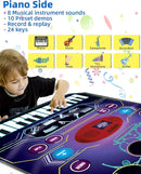 SUNLIN 2-in-1 Music Jam Mat, Music Learning Toy for Boys Girls 3-6, Drum Set + Piano Mat, Toddler Birthday Gift 3 4 5 6 Years, Record & Playback, Built-in Songs, 8 Instrument Sounds, Volume Control by TinyTreasures Baby Boutique