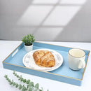 Spsyrine Blue Decorative Serving Tray with Handles, Elegant Plastic Coffee Table Tray for Ottoman, Living Room, Home Decor 15.6" X 10.2" Light Blue by CozyNest Decor