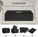 Medium 15" 21 Quart Collapsible Stackable Storage Bins with Lids, 3 Packs Black Foldable Fabric Closet Boxes Heavy-duty Lidded Linen Cube Basket Container Organizer and Storage for Bedroom by CozyNest Decor