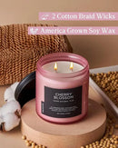 M&SENSE Cherry Blossom Scented Spring Candle, 70 Hours Long Lasting Soy Wax 11.6oz Stress Relief Aromatherapy Candles, Romantic Gifts for Women, Glass Jar for Bedroom Decor by CozyNest Decor