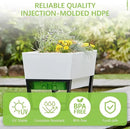 Glowpear Self Watering Planter Box - 29.5", White - UV Stable, Scalable Urban Raised Garden Bed with Water Gauge, Indoor Outdoor for Vegetables, Flowers, Herbs, and Succulents, Gardening by CozyNest Decor