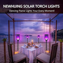 4PCs Halloween Solar Torch Lights Outdoor, 43in 96 LED, Waterproof Landscape Garden Pathway Light with Purple Vivid Dancing Flickering Flames, Auto On/Off Dusk to Dawn for Halloween Lights Decoration by GreenHaven Gardens