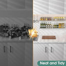 LUCYCAZ 4 Pack Wall Mounted Spice Rack with 16 Hooks, Spice Organizer Shelf for Stove Cabinet Pantry Door,Screw or Adhesive Spice Shelf Hanging Wall Spice Rack in Kitchen and RV (Silver, 4 PACK) by CozyNest Decor