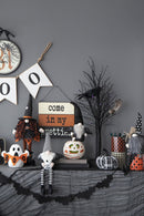 Sitting Gnome With Wings & Plaid Hat, For Halloween Decor