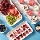 DELLING Large Serving Platter Set 16/14/12inch Large Serving Tray - Rectangular White Serving Trays for Party, Sushi, Oven Safe Dinnerware Set of 3, White by CozyNest Decor