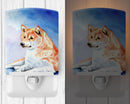 Shiba Inu Ceramic Night Light Compact, UL-Certified, Ideal for Bedroom, Bathroom, Nursery, Hallway, Kitchen, 6x4x3, Multicolor