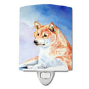 Shiba Inu Ceramic Night Light Compact, UL-Certified, Ideal for Bedroom, Bathroom, Nursery, Hallway, Kitchen, 6x4x3, Multicolor