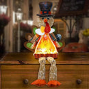 Lighted Christmas Doll, Plush Light Up Christmas Doll Toy Holiday Present, Battery Operated Xmas Gifts Winter Mantle Tabletop Decor (Brown Thanksgiving Turkey 16in) by CozyNest Decor