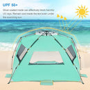 WolfWise Pop Up XL Beach Tent 99" Wide for 4-6 Person UPF 50+ Portable Instant Sun Shelter Canopy Umbrella with Extended Zippered Porch by TinyTreasures Baby Boutique