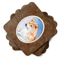 Shiba Inu Foam Coasters Set of 4 Cup Coasters for Indoor Outdoor, Tabletop Protection, Anti Slip, Mouse pad Material