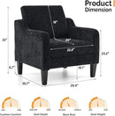 VINGLI Living Room Chairs Set of 2, Black Accent Chair 5.5" Thick Seat Cushion Comfy Chair Soft Chenille Side Chair Upholstered Arm Chair for Bedroom, Play Room, Apartment, Office (Black) by CozyNest Decor