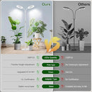 Garpsen Grow Lights for Indoor Plants, Dual-Head Full Spectrum LED Plant Light with Stand, 3 Color Modes Grow Lamp with Timer 6/12/16H, 5 Dimmable Levels, 168 LEDs and 67''Height Adjustable(White) by GreenHaven Gardens