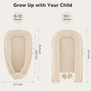 Baby Lounger - Infant Lounger Pillow for Newborn 0-24 Months, Soft, Breathable & Portable Baby Lounger Pillow for Boys & Girls, Cozy Baby Floor Seat for Home & Travel (Beige) by TinyTreasures Baby Boutique