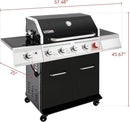 Royal Gourmet GA5404H 5-Burner Propane Gas Grill with Side Burner & Warming Rack, Outdoor BBQ Grill with 64,000 BTUs Output & 738 Sq. in. Cooking Area for Outdoor Barbecue, Black by GreenHaven Gardens